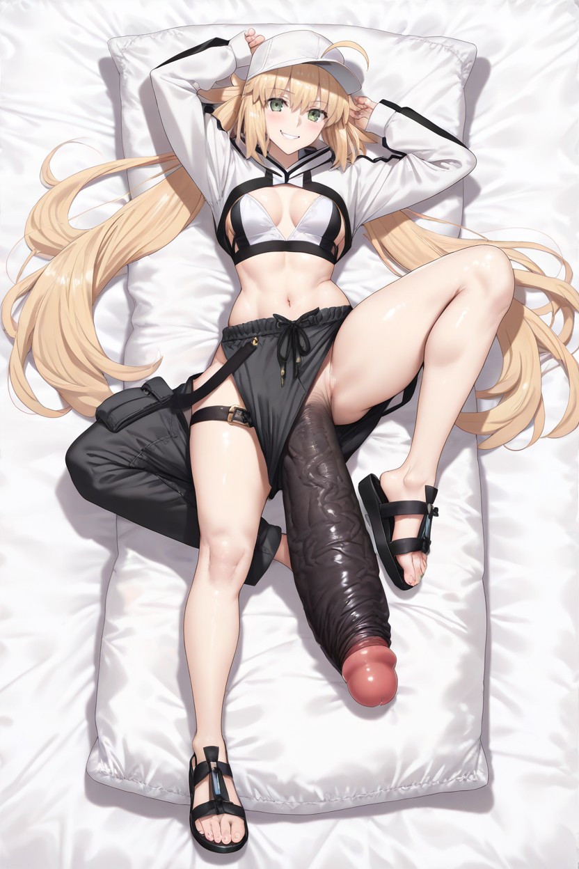 Full Body, Huge Erect Black Penis, Red Lining Detail Hentai AI Porn