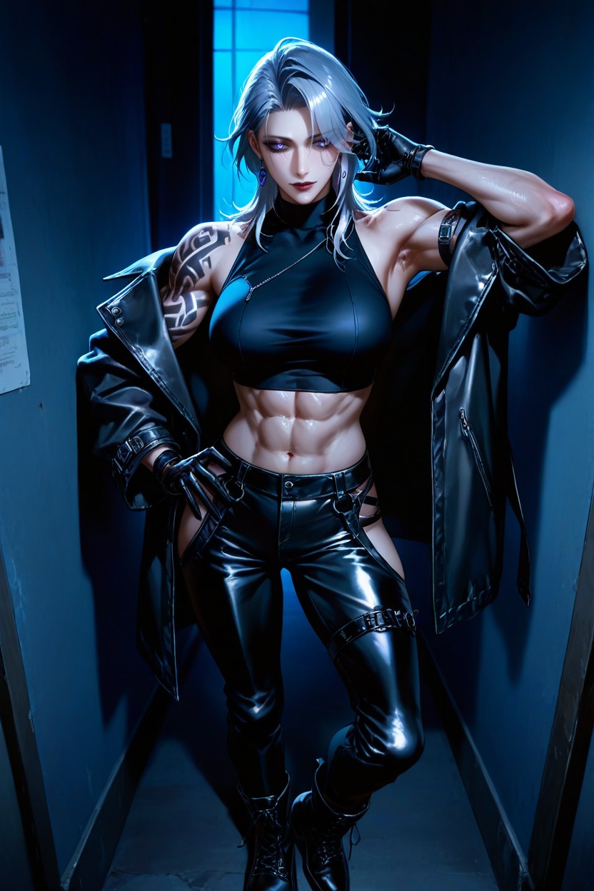 Looking At Viewer, Futa, Dark Hentai IA