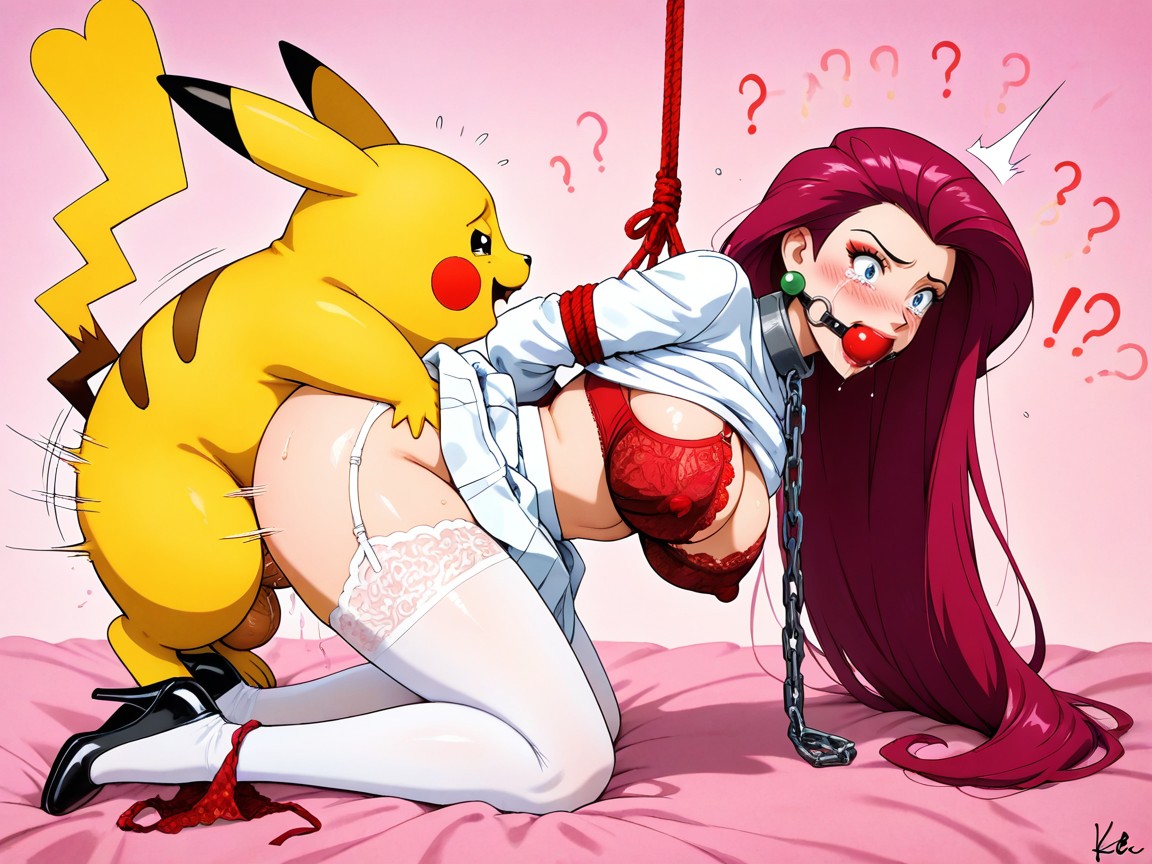 Arms Behind Back, Confused Face, Oversize Blue Eyes Hentai AI Porn
