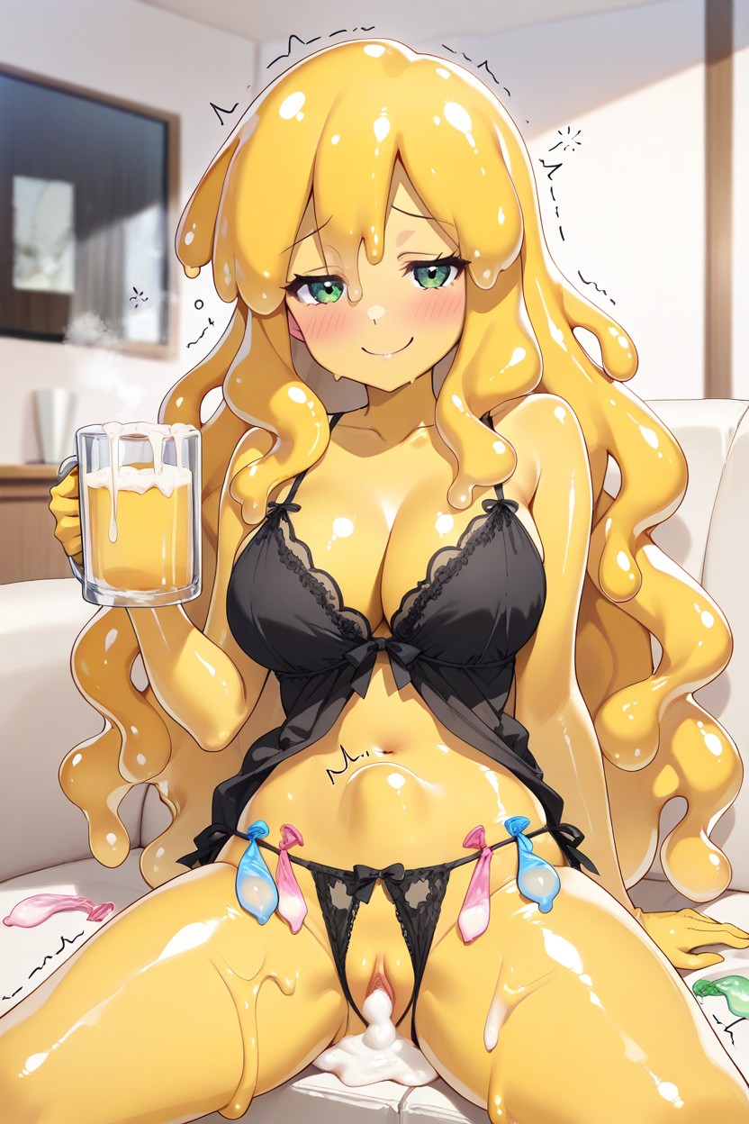 Translucent Slime Body, Green Eyes, Steem Breath Hentai AI Porn