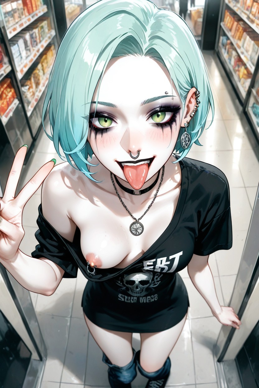 De Arriba A Abajo, Sombra Dura, Peinado Del Ombligo Hentai IA