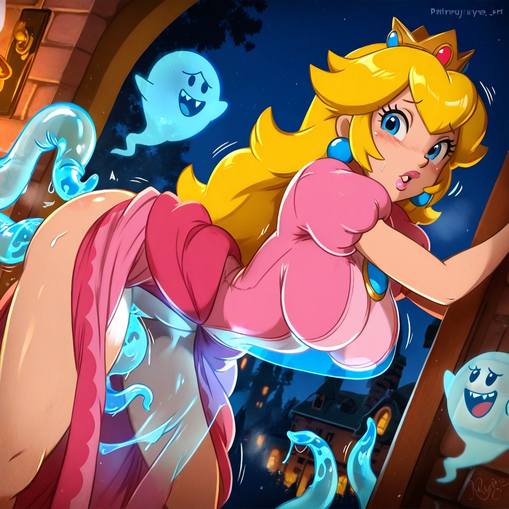 Dynamic Angle, Ghost House Background, Pink Lipstick Hentai AI Porn