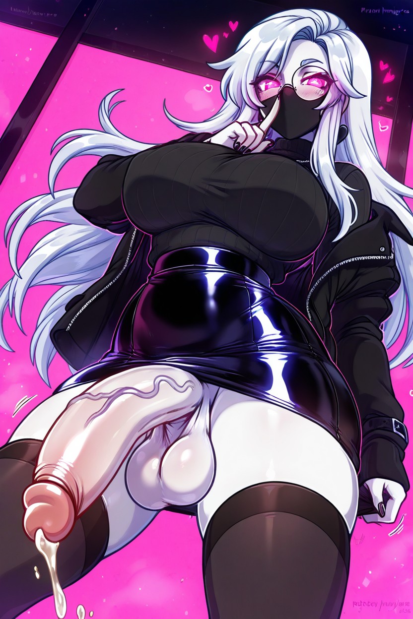Futanari, Black Jacket Unzipped, Goth Hentai AI Porn