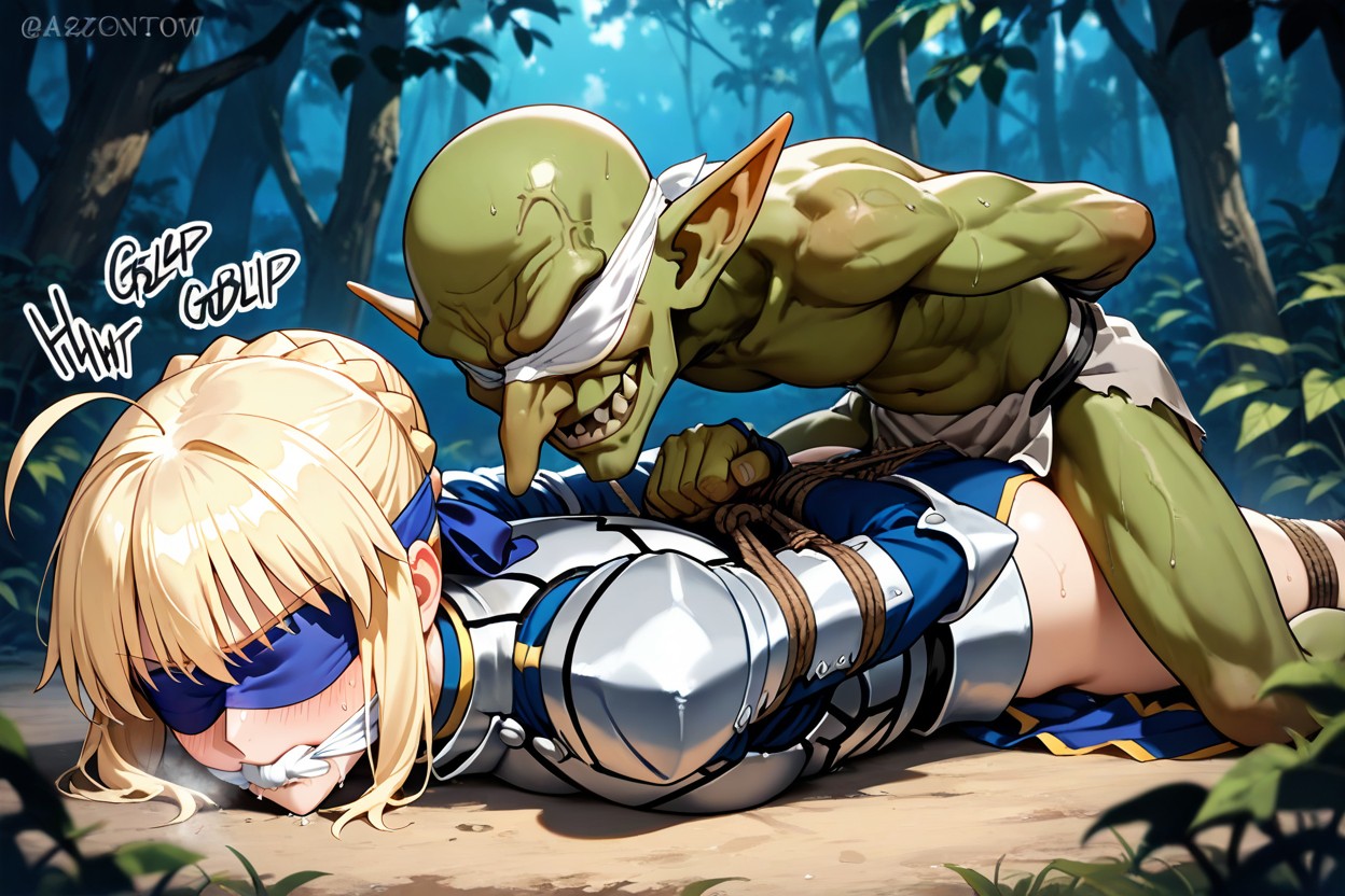 In Jungle, Front View, Goblin Happy Hentai AI Porn