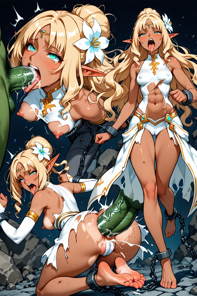 Sideway Tongue, Arched Long Toes, Long Elegant Legs Hentai IA