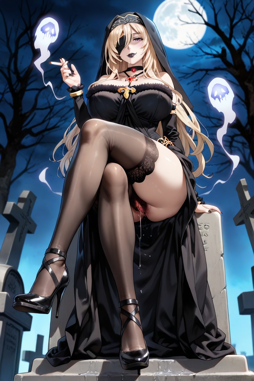 Pubic Hair, Fit Milf, Black Lipstick Hentai AI Porn