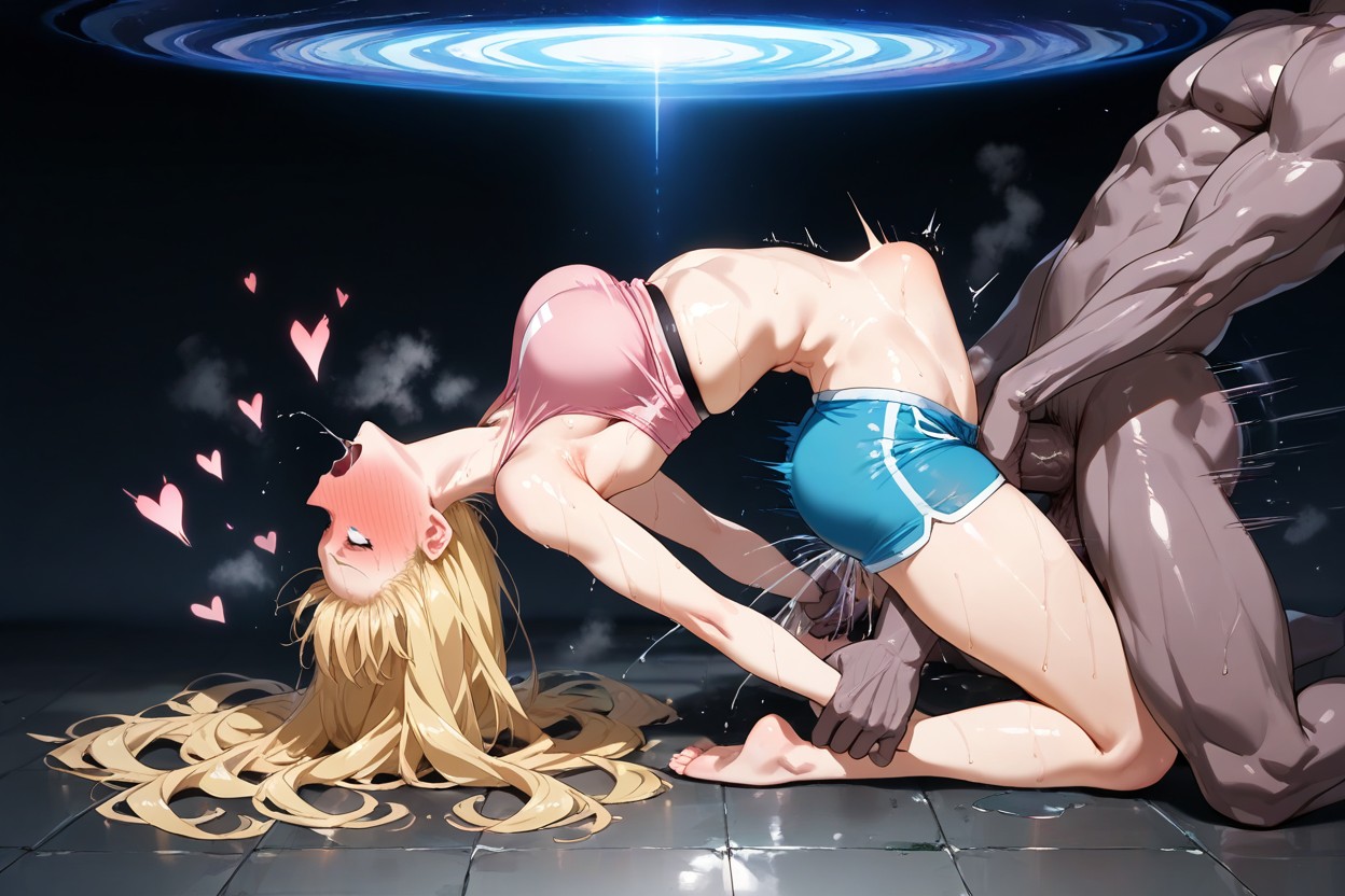 Blonde Hair, Stomach Bulge, Messy Hair Hentai AI Porn
