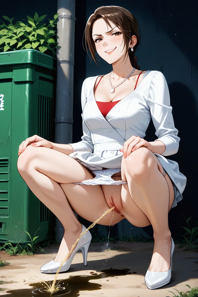 In The Bushes, Natural Squat Pose For Peeing, Lara Croft Secretary Hentai AI Porn