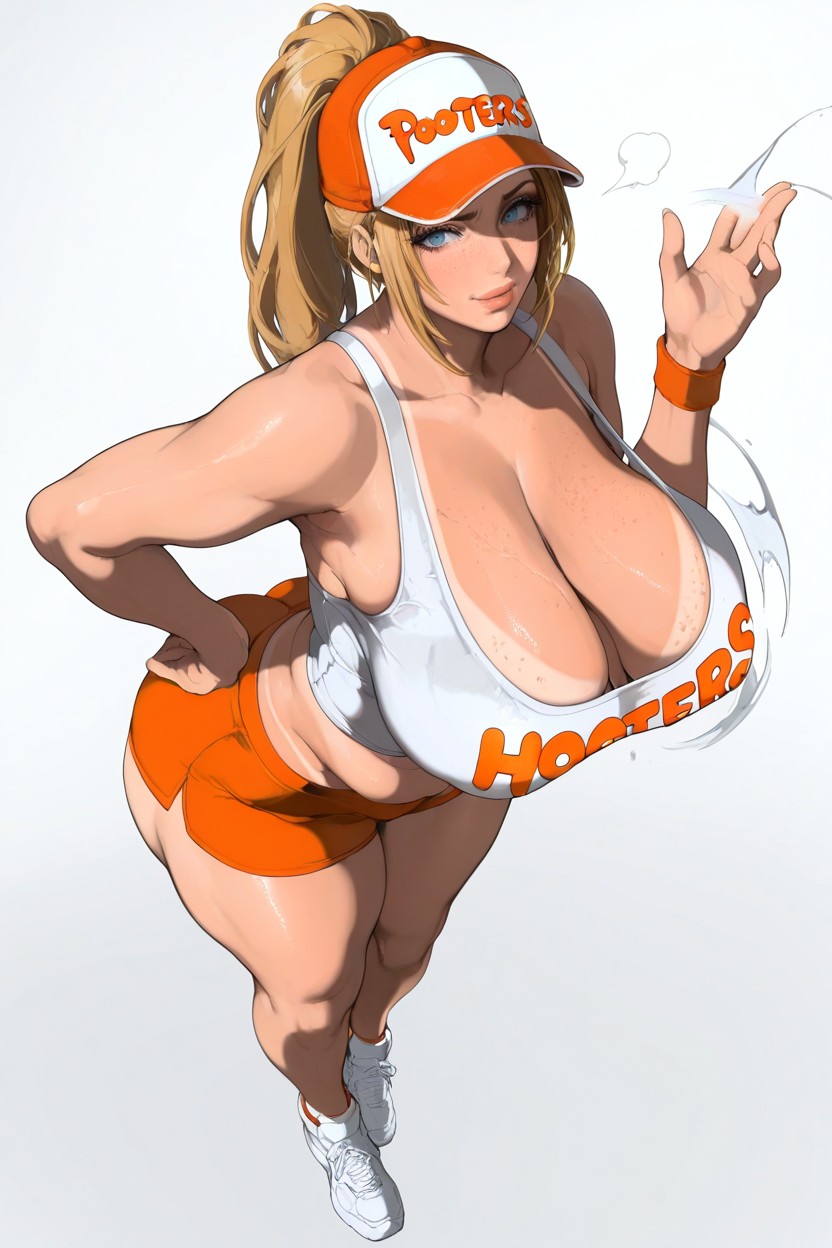 Freckles Breast, Hourglass, Pale Dark Freckled Skin Hentai AI Porn