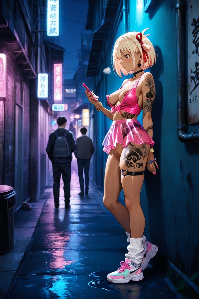 Neon, Dark Brown Skin, Sneakers Hentai AI Porn