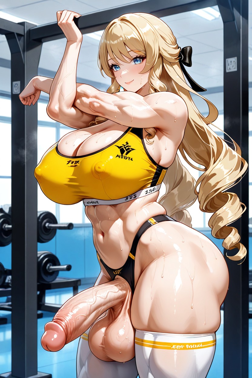 Smile, Erect Cock, Beautiful Hair Hentai AI Porn