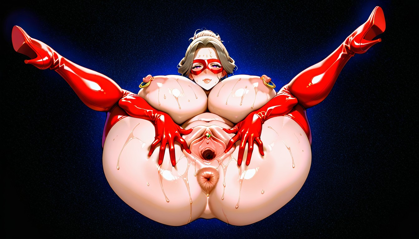 Massive Heavy Breasts, Clitoris Ring Piercing, Front View Hentai AI Porn