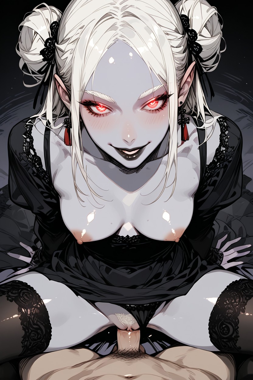 Deep Vaginal Sex, Cross Earrings, Mischievous (smiling While Blushing) Hentai AI Porn