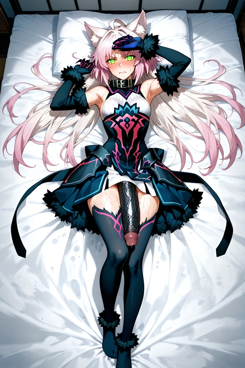 Filling The Frame In A Direct Parallel With Her Right Arm Resting Lightly On Her Forehead, Cinematic Lighting, Small Breasts Hentai AI Porn