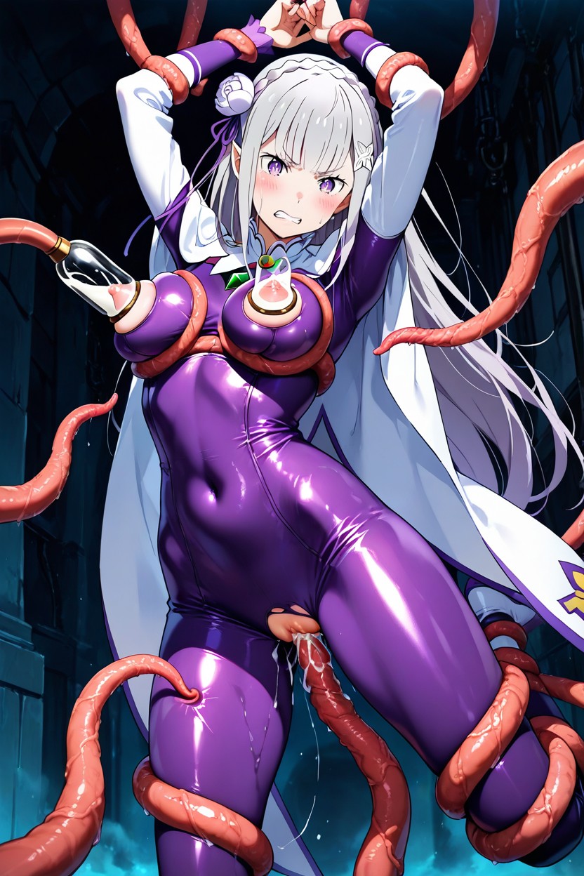 Exposed Nipple, Tentacle Milking Breast, One-piece Bodysuit Hentai AI Porn