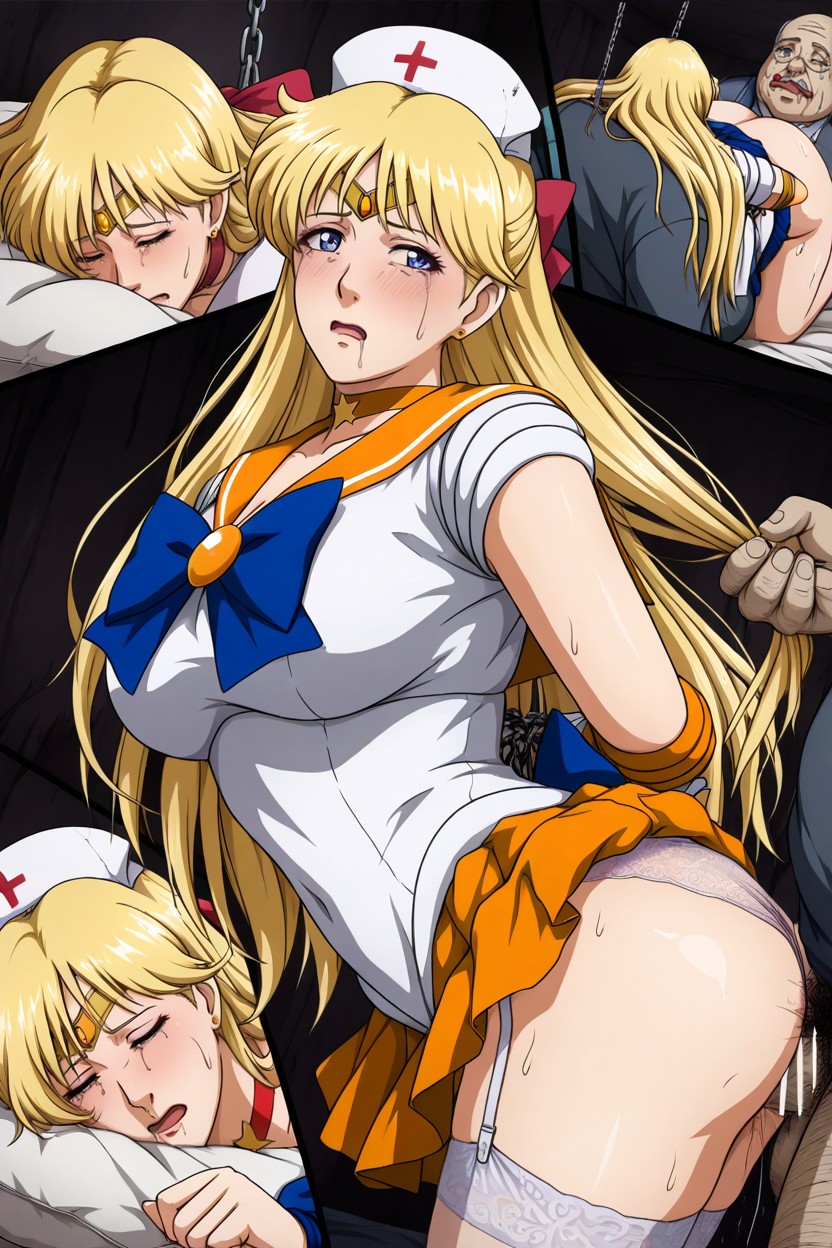 Skirt, Her Breast Cleavage, Wet Eyes Hentai AI Porn