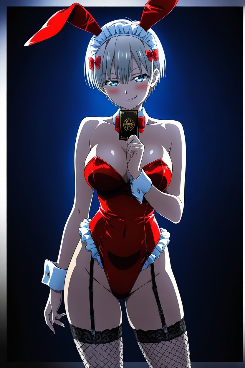 Playboy Bunny, Fishnet Thighhighs, Solo Hentai AI Porn