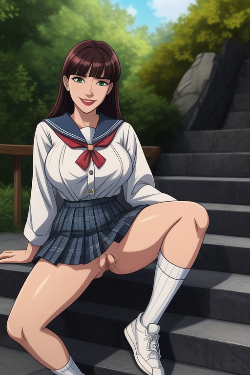 A Japanese Woman With Long Dark Hair And Bangs, 18+, K Resolution Hentai IA