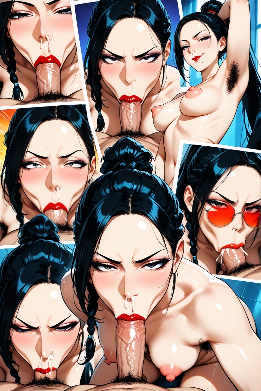 Detailed Super Extreme Armpit Hair, =, High And Long Ponytail With Braid Hentai AI Porn