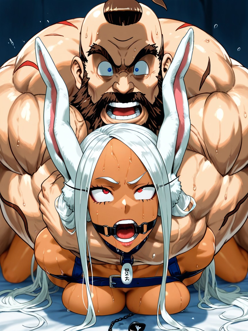 Detailled Face, Choke Hold, Lying On Stomach Hentai AI Porn