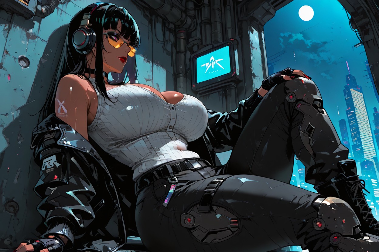 Round Breasts, Cyberpunk Style Clothing, Thick Hips Hentai AI Porn