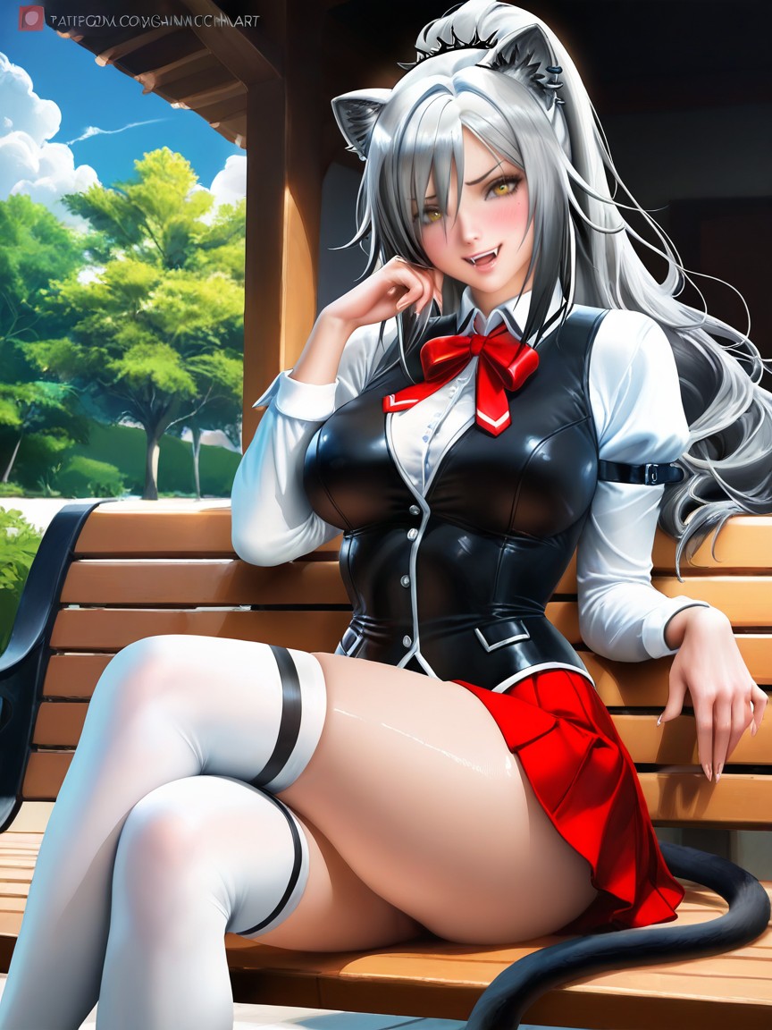 Blushed Cheeks, Fangs, Excited Hentai AI Porn