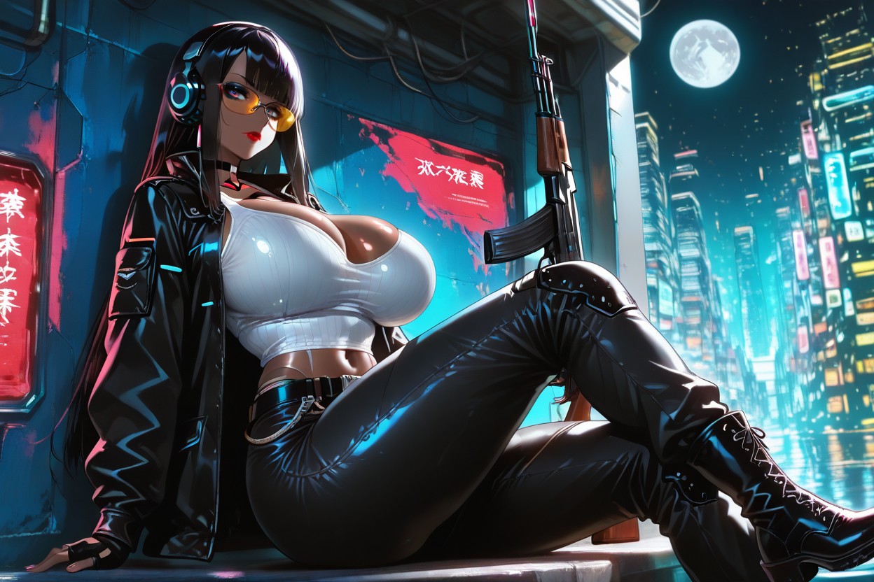 Looking At The Moon, Black Jacket, Thick Hips Hentai IA