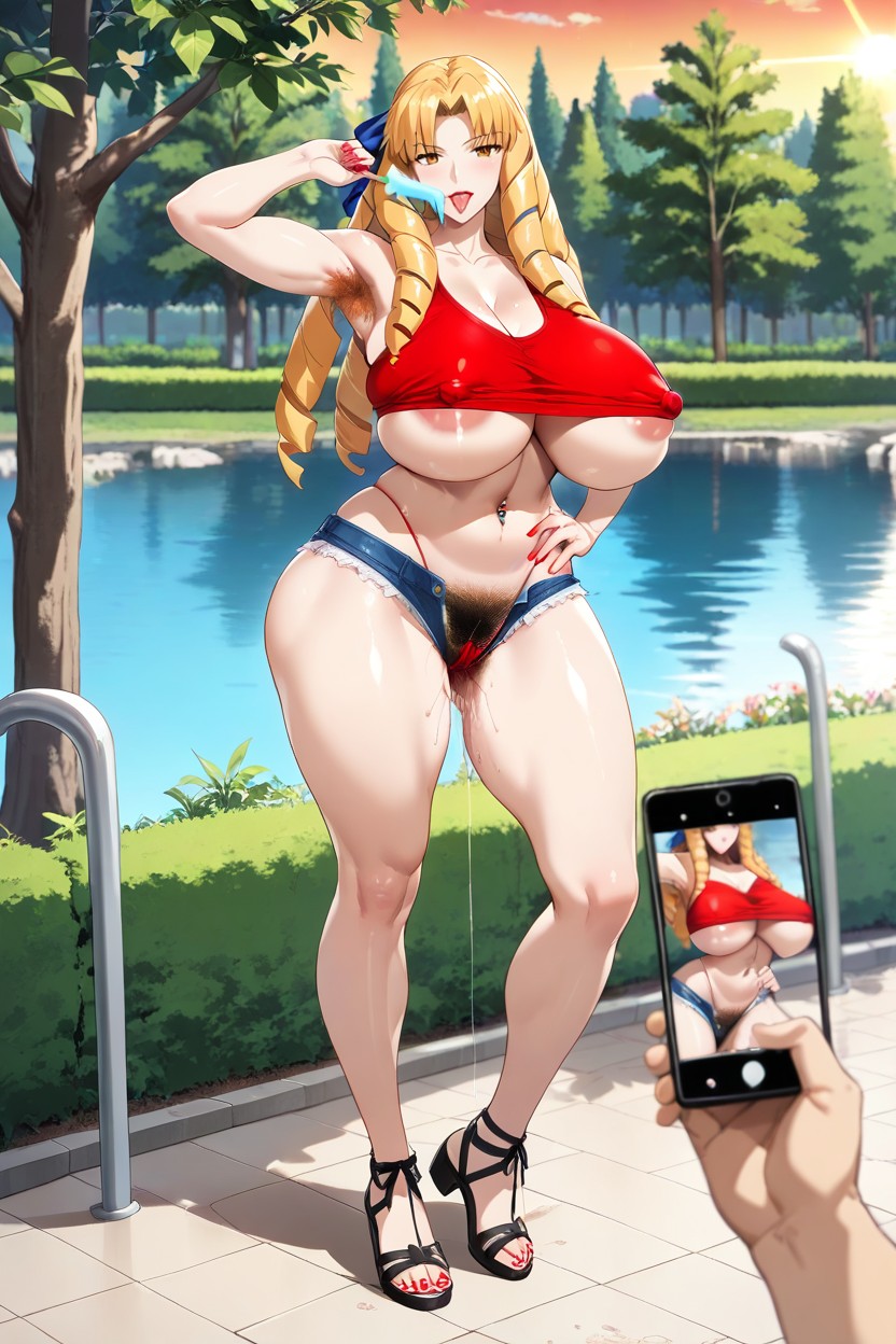 Red Tank Top, Sexually Suggestive, Park Hentai IA
