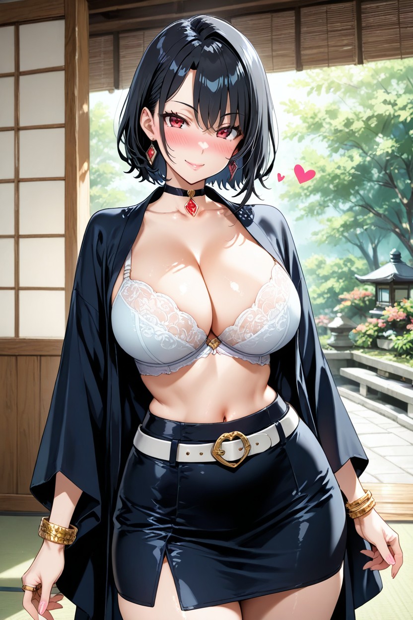Woman In Love, Flirty Look, Gold Accessories Hentai AI Porn