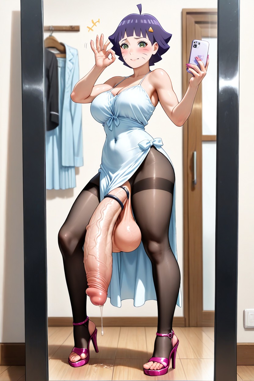 A Pose With Her Waist Tilted, Uzumaki*himawari From Boruto, Erect Cock Hentai AI Porn
