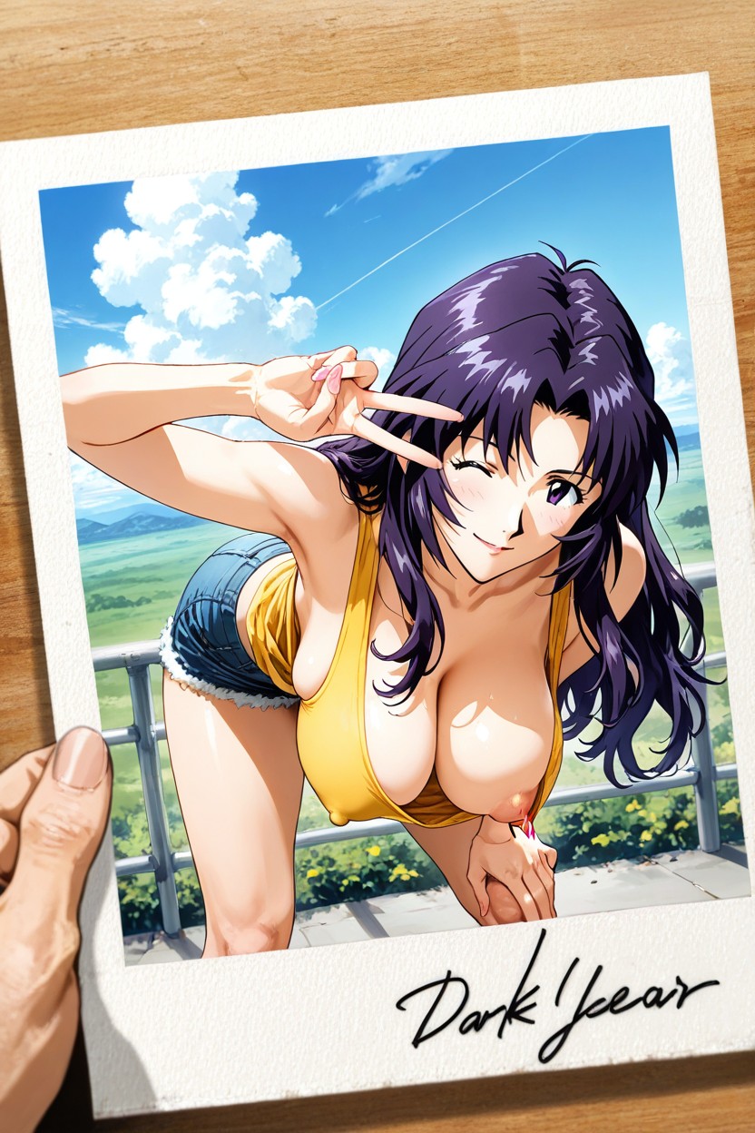 One Nipple Exposed, Wink, Skinny Hentai AI Porn