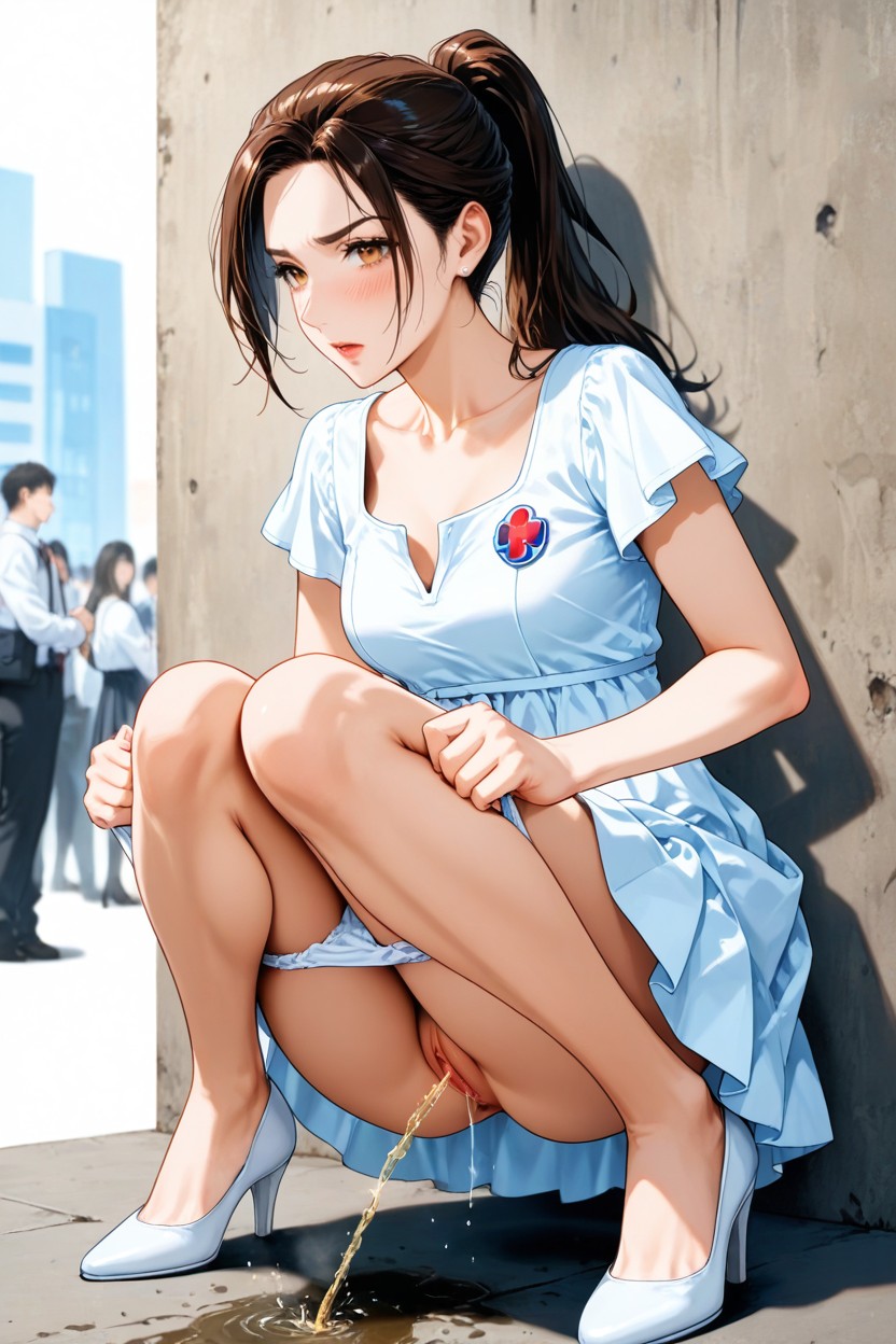 Elegant Shoes, Small Breasts, Naked Hentai AI Porn