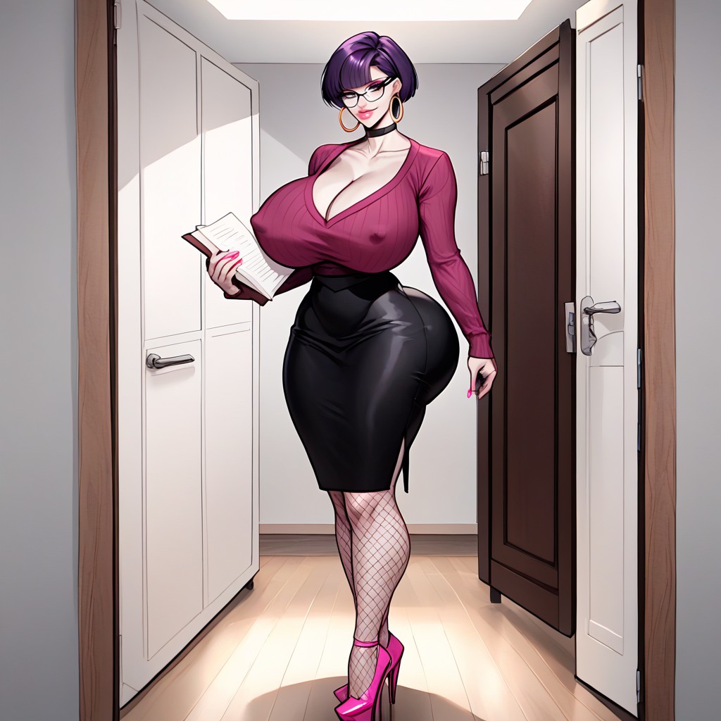 Opening Door, Collarbone, Solo Hentai AI Porn
