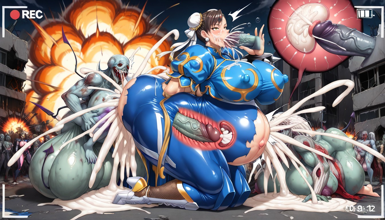 Gigantic, Zombie Audience Spectators, Futa On Female Hentai AI Porn