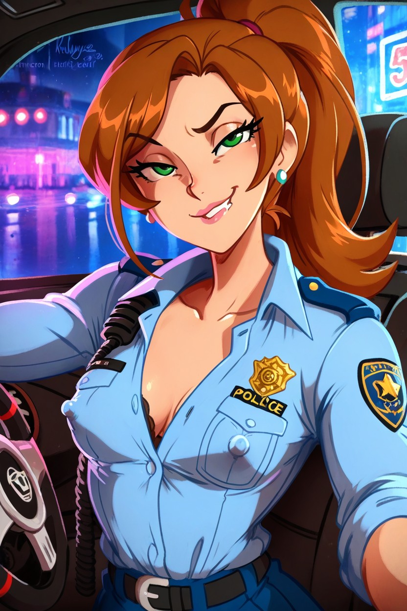 Skinny, Merunyaa Art Style, Green Eyes Hentai AI Porn