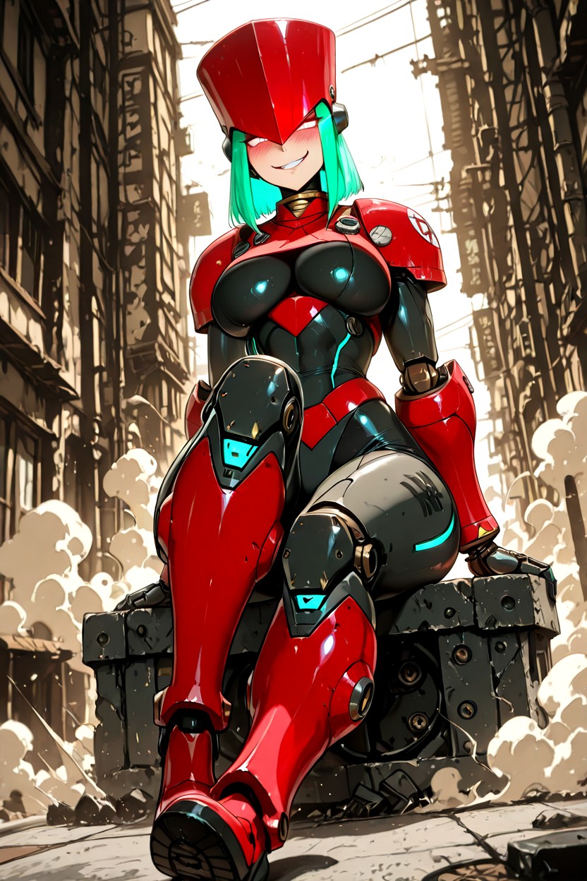 Large Ass, Cyan Energy Lines Glowing Through The Joints, And Her Iconic Helmet High Hentai AI Porn