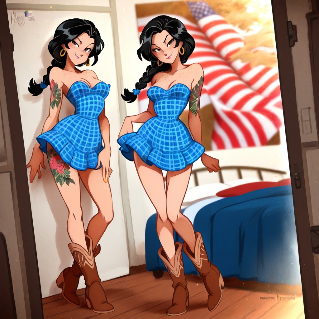 Merunyaa Art Style, Full Body, Slimhips Hentai IA