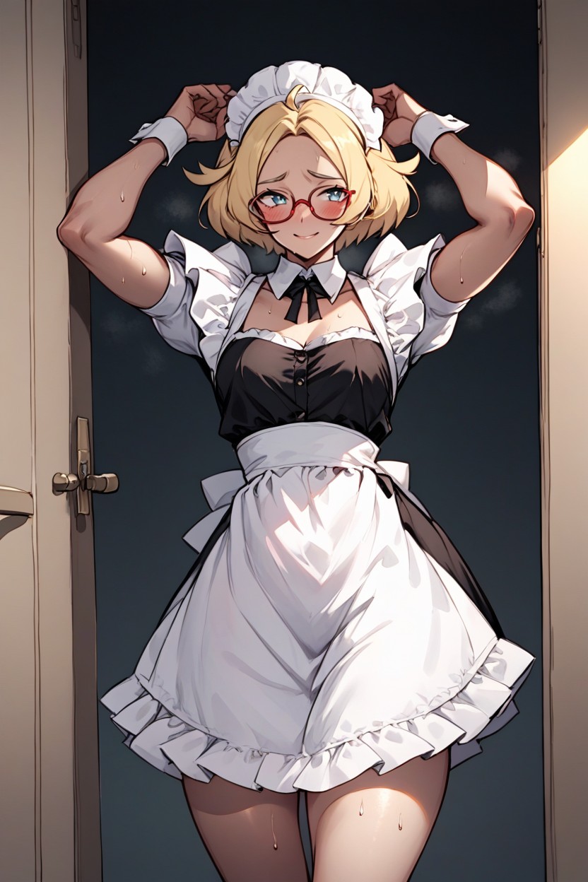 Body In Frame, Arms Above Head, Medium Ass Hentai AI Porn