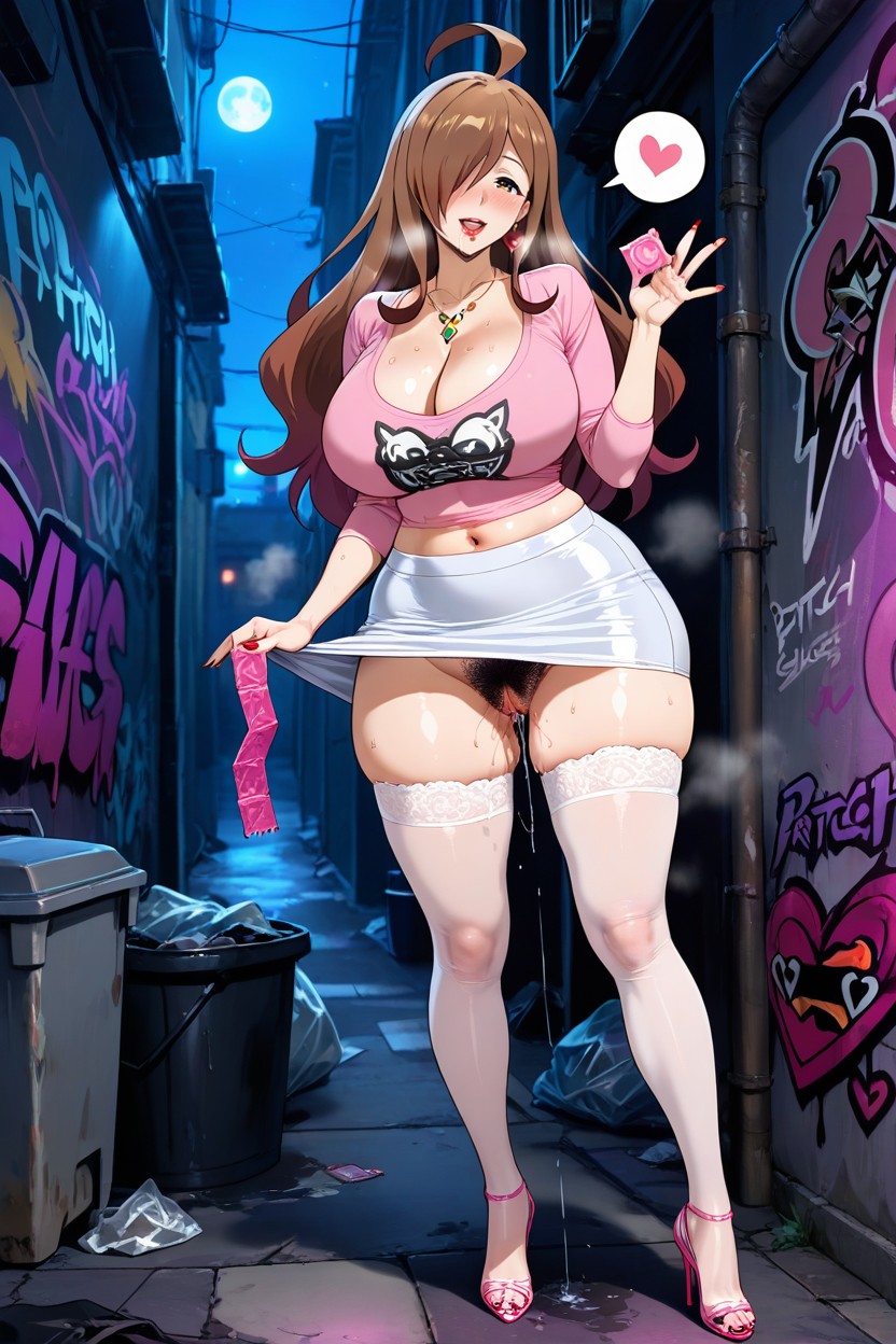 Red Lips, White Tight Skirt, Uncensored Porno IA Hentai