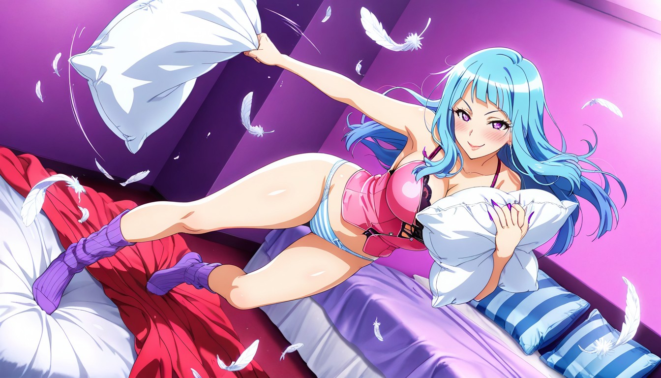 Purple Eyes, Vista Frontal, Pillow Fetish Hentai IA