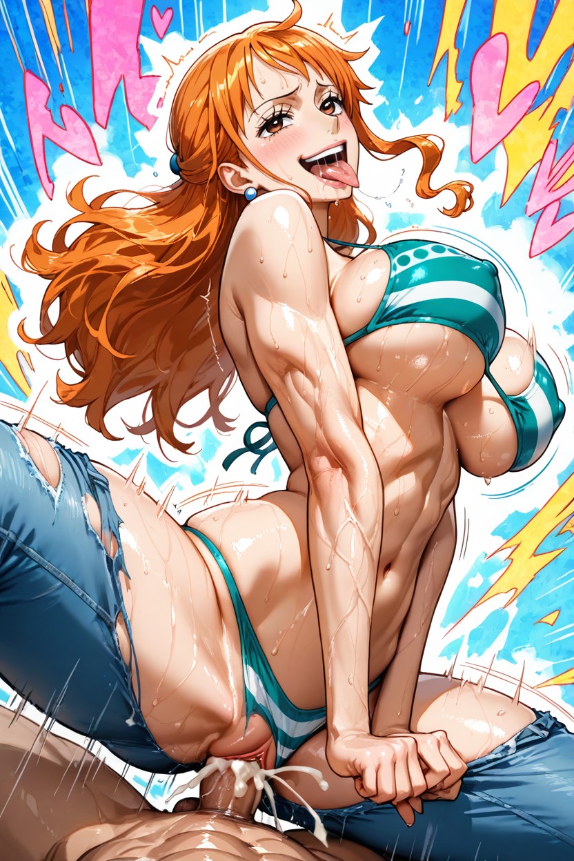 Nami From One Piece, Clothed, Musculosa Hentai IA