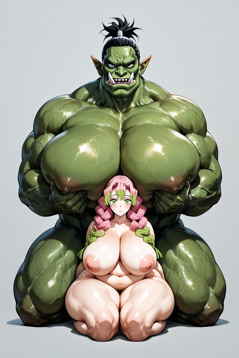Looking At Viewer, Fat Wide Waist, Excessive Hyper Thick Thighs Hentai AI Porn