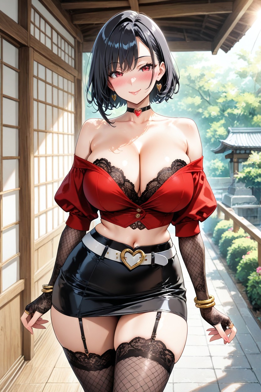 Gold Accessories, Looking At The Viewer, Hearts In The Air Hentai AI Porn