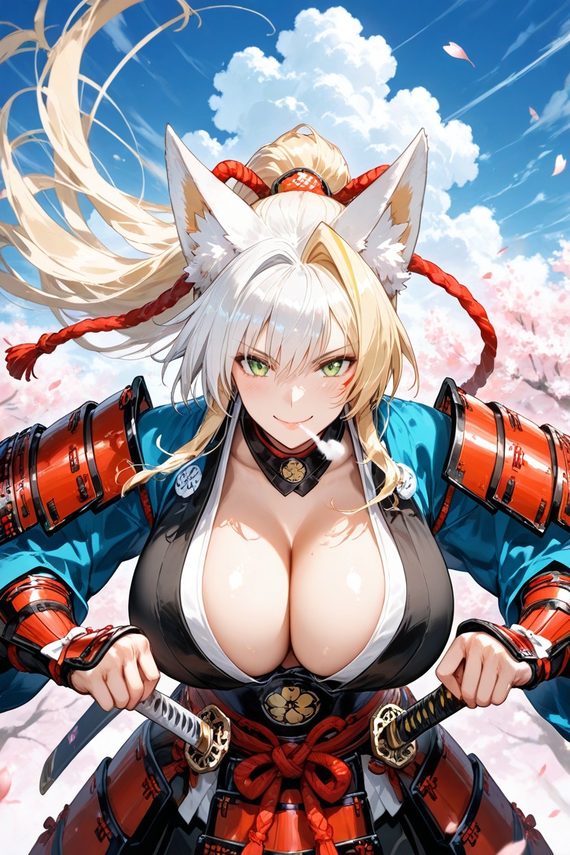 Top Down View, Fox Woman, Smile Hentai AI Porn