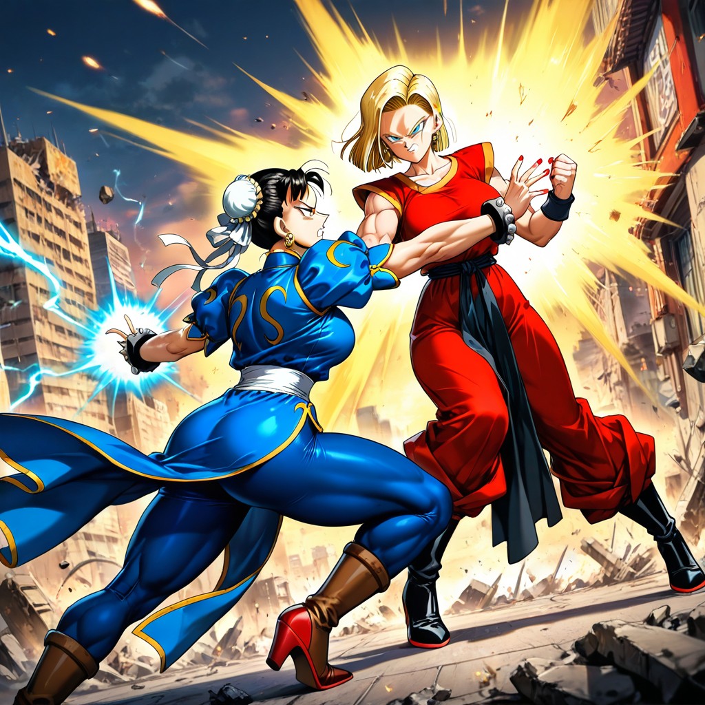 Blue Eyes, Fighting, Wide Angle Hentai AI Porn