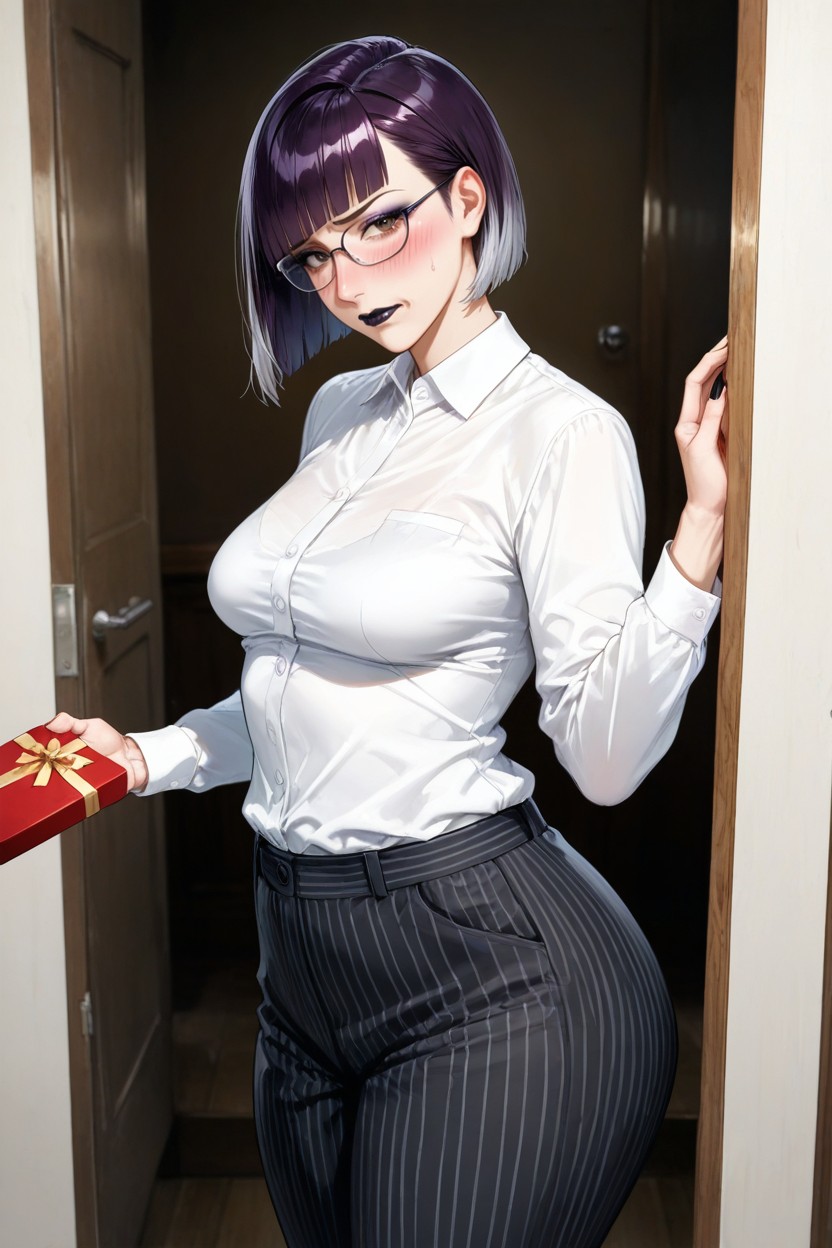 Hair Bob With Straight Bangs, German, Skinny Hentai AI Porn