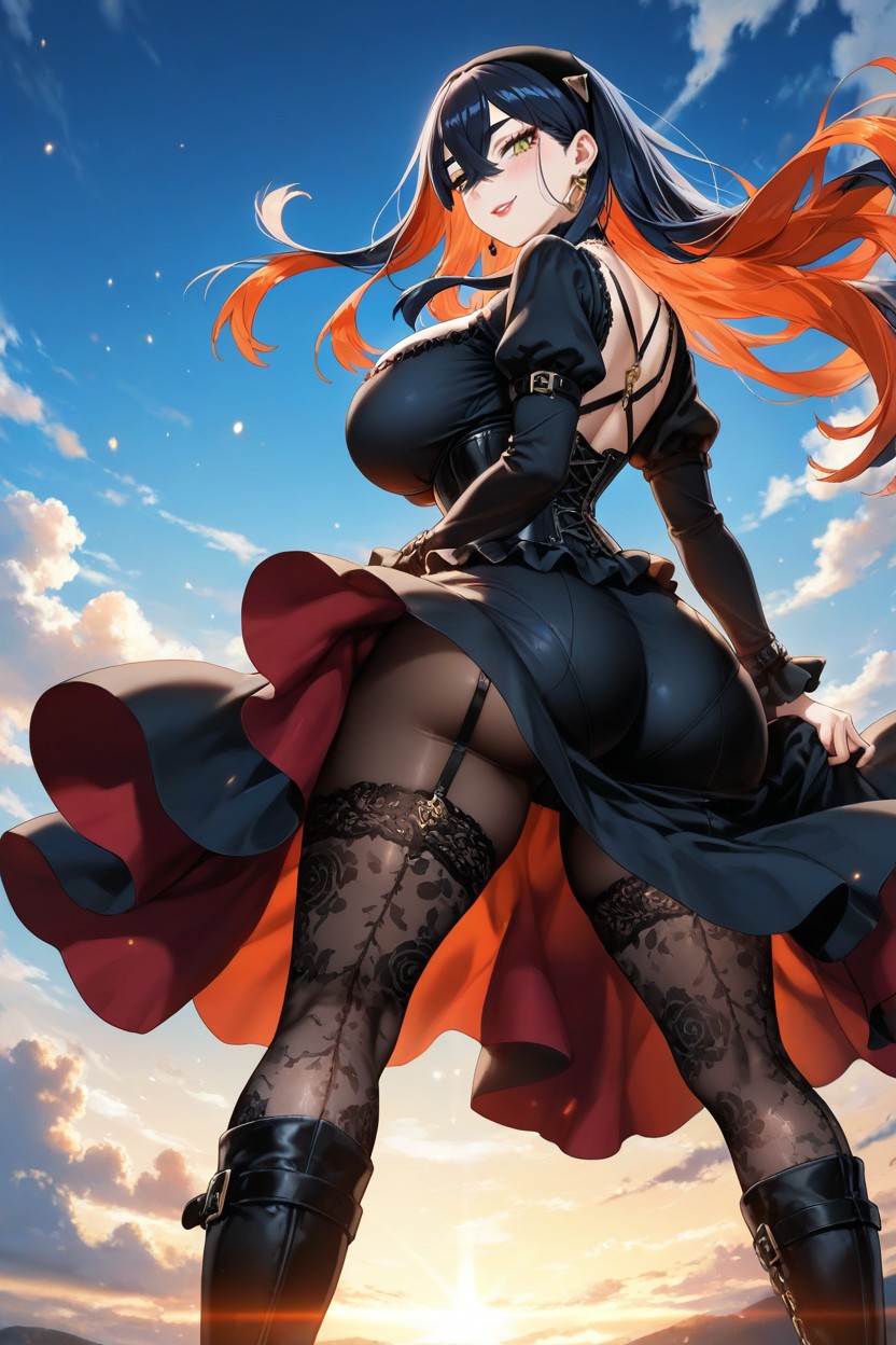Big Breasts, Strong Golden Backlight, Glowing Particles Hentai IA