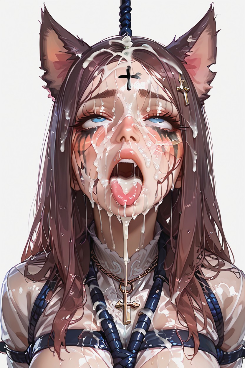 Excessive Wet Dripping Cum, Very Wet Face, Runny Makeup Hentai IA pornografia