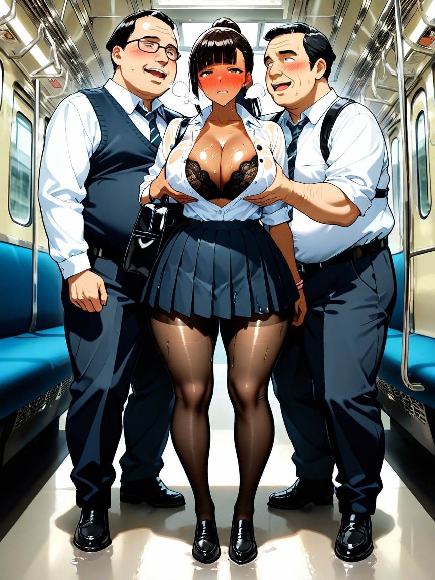 Full Body, Blunt Bangs, Full-face Blush Hentai AI Porn