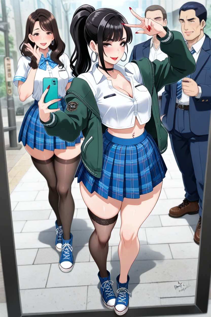 Lipstick, Thick Black Eyeshadow, Black Eyeliner Hentai AI Porn